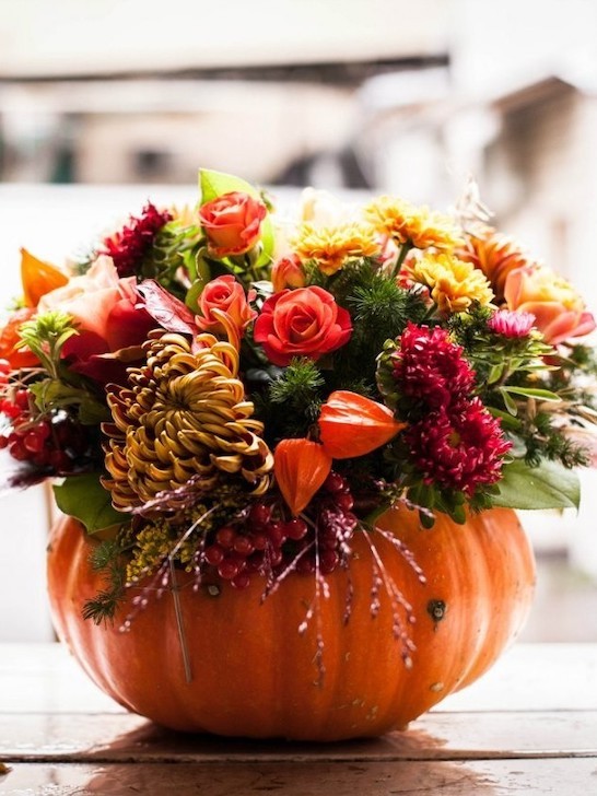 Букет в тыкве «Уни» &mdash; Городской букет